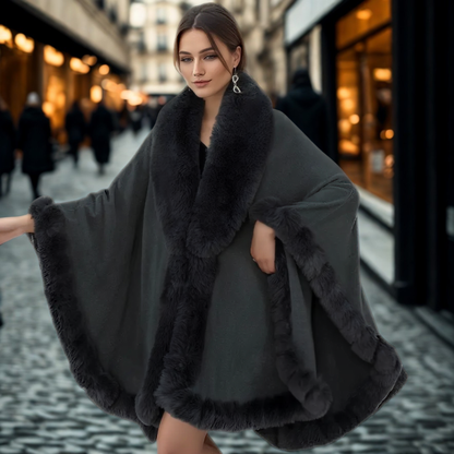 Luxe Vegan Faux-Fur Cape
