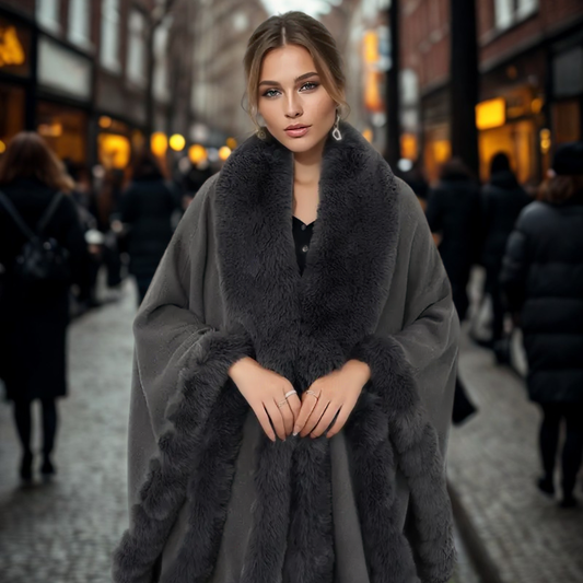Luxe Vegan Faux-Fur Cape