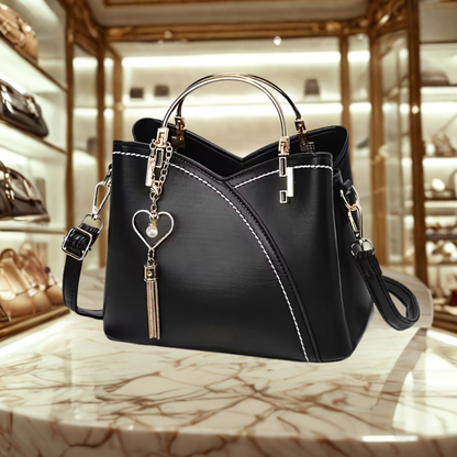 CheriBelle Heart Vegan Leren Schoudertas