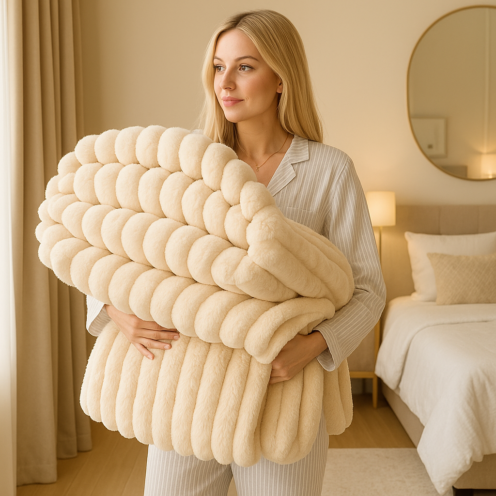 CozyFur Luxe  Ultra-Zacht & Warm Gebreid Plaid voor Bank & Bed