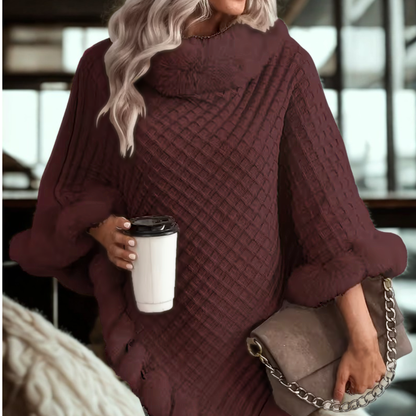 CozyWaffle Cape – Elegante Faux-Fur – One Size