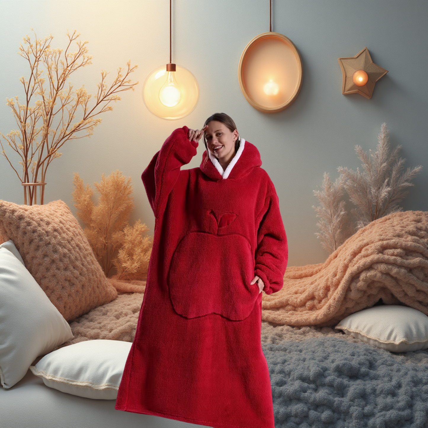 VeluraHood – Luxe Micropluche Hoodiedeken