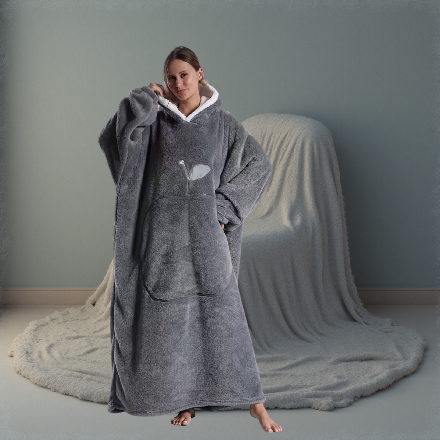 VeluraHood – Luxe Micropluche Hoodiedeken