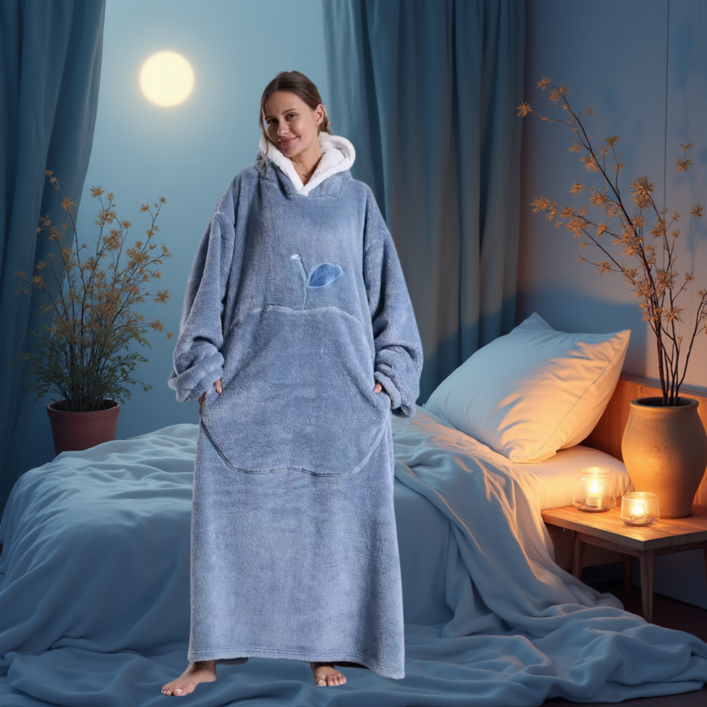 VeluraHood – Luxe Micropluche Hoodiedeken