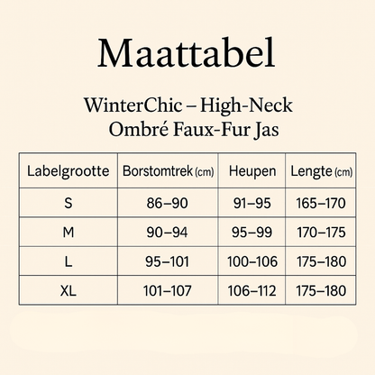 WinterChic Soft Pearl – High-Neck Ombré Faux-Fur Jas