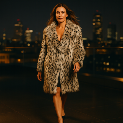 WinterLuxe Leopard Faux-Fur Coat