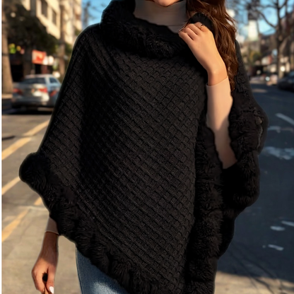 CozyWaffle Cape – Elegante Faux-Fur – One Size