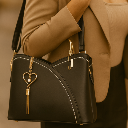 CheriBelle Heart Vegan Leren Schoudertas